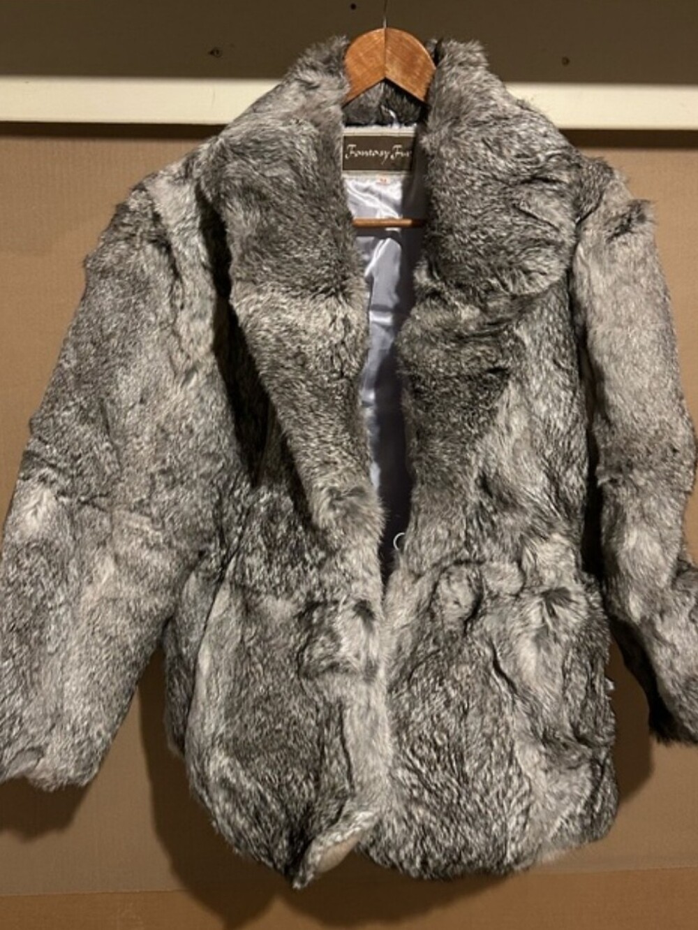 Grey Rabbit Fur Jacket - Picture 3 of 5